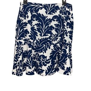 eci New York Print Short Mini Sexy Skirt Blue/White Size 6